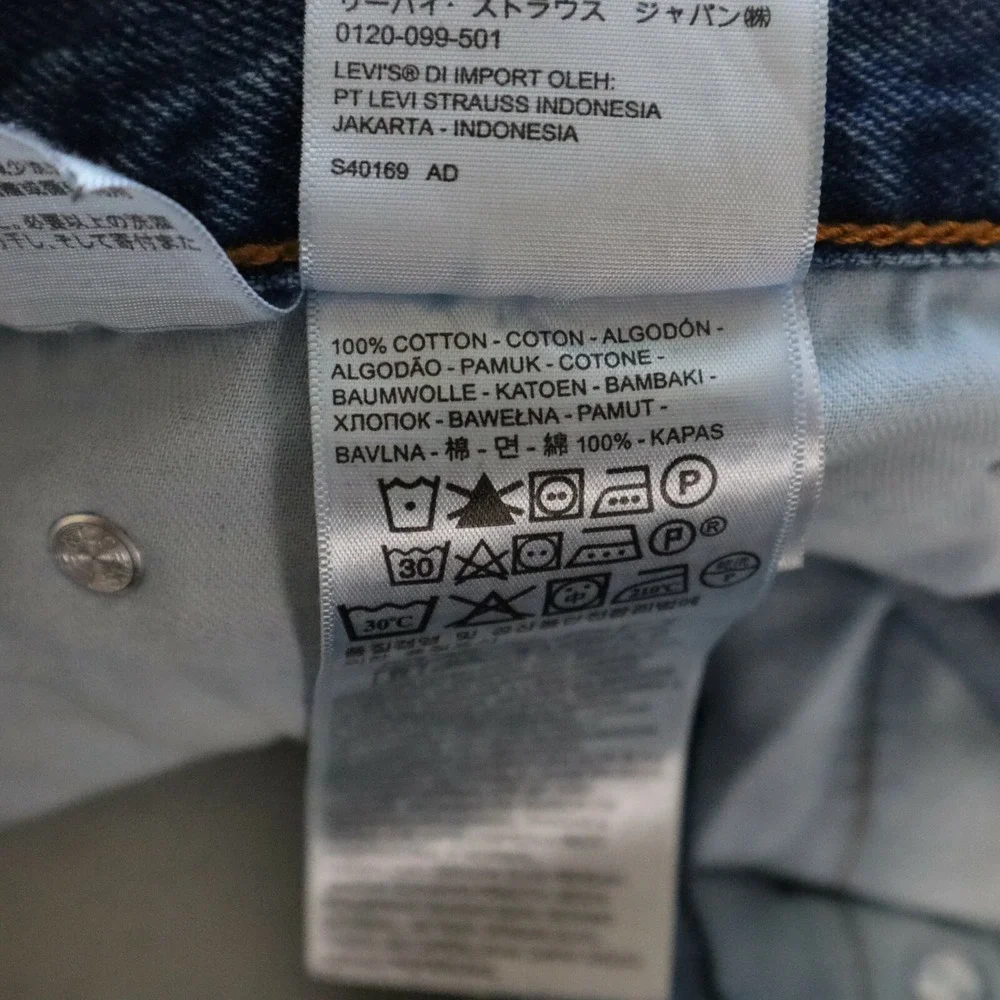 Levi's 505 Jeans Mens‎ 38x30 Regular Fit 5-Pocket Cotton Denim Blue